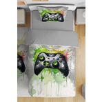 EVPANYA Gamer Oyuncu 22 Desenli Tek Kişilik Bebek Çocuk Nevresim Seti