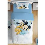 EVPANYA Mickey Ve Dostu Goffy Desenli Tek Kişilik Bebek Çocuk Nevresim Takımı