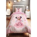 EVPANYA Minnie nin Uyku Zamanı Desenli Tek Kişilik Bebek Çocuk Nevresim Seti