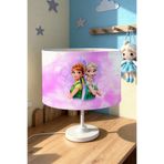 EVPANYA Rüya Kalesi Elsa Ve Anna Desenli Çocuk Odası Abajur