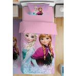 EVPANYA Yeni Pembe Mavi Elsa Desenli Tek Kişilik Bebek Çocuk Nevresim Takımı