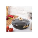 Evren 22 Cm Gold Stone Güveç Basık Tencere, Non-Stick Pilav Karnıyarık Tencere 2 Lt (Çelik Kulp)