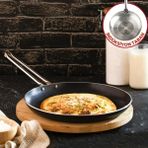 Evren 28 cm Chef Indüksiyonlu Krep Tava, Horeca Indüksiyon Tabanlı Krep Omlet Tavası (Çelik Çubuk Kulp)