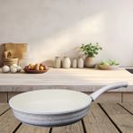Evren 28 cm Krem Dalgalı Döküm Tava