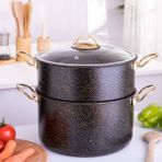 Evren 3 Parça 22 cm 4,6 lt Süzgeçli Kuskus Tencere Seti