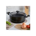 Evren 32 Cm Gold Stone Ezme Seri Derin Tencere 9 Lt, Non-stick Derin Tencere (BAKALİT KULPLU)