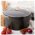 Evren 34 cm Gold Stone Maksi Derin Tencere