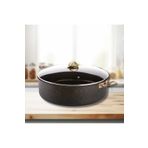 Evren 36 Cm Gold Stone Maksi Basık Tencere, Non-stick Pilav Karnıyarık Tencere 8 Lt