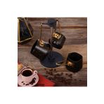 Evren 4 Parça Gold Stone Kare Cezve Seti (200-400-600 ml Cezve + Stant)