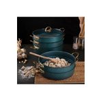 Evren 6 Parça 30 cm Green Ezme Seri Buharlı Pişirici, Mantı Tencere Seti 7,5 Lt