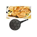Evren Yüz Emojoli Pankek Tava, Non-Stick 7 Gözlü Pankek Tavası 26 cm