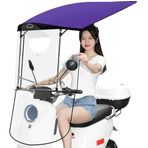 Evrensel Elektrikli Motosiklet Kılıfı, Elektrikli Üç Tekerlekli Bisiklet Katlanabilir Kılıf, HD Şeffaf Panel, Su Geçirmez Elektrikli Scooter Şemsiyesi Aksesuarları (Mor)
