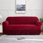 Evrensel streç kanepe örtüsü 1/2/3/4 kişilik kanepe koruyucu etek bordo kanepe Slipcover mobilya koruma elastik fit dayanıklı kumaş