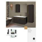 Evros Arkadya 100 cm Siyah Boy Dolabı Dahil Banyo Dolabı