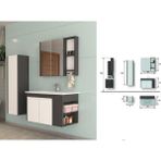 Evros Lara 80 cm Boy Dolabı Dahil Banyo Dolabı
