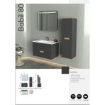 Evros Siyah 80 cm Babil Banyo Dolabı