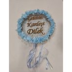 Evsay Gelinin Kardeşine Özel Lazer Güllü Kına Tefi Kına Malzemeleri Zilli Def Çalgılı Turkuaz
