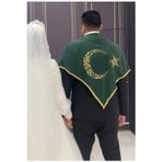 Evsay Kına Gecesi Damat Asker Omuz Şalı Şifon Ay Yıldız Işlemeli