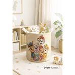 EVSEHOMES KREM PAW PATROL AİLESİ Desenli Çocuk ve Bebek Odası Düzenleyici Oyuncak veya Kirli Sepeti