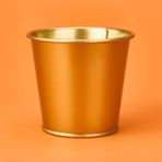 Evstyle Paslanmaz Saksı - Gold - 12X10 cm - Çok Renkli