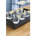 Evsun Home Collection 6'lı Borosilikat Cam Kahve Yanı Su Bardağı - Mini Boy Boncuk Şekilli Üzüm Model Sunum Bardağı 60 ml