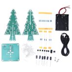 EVTSCAN 3D Noel Ağacı DIY Elektronik Devre Kiti LED Stereo Noel Ağacı Tatil Dekoru (Colorful DIY suit)