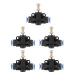 EVTSCAN Hava akımı hız regülatörü, 5 parça/set Push-In hız regülatörü 6 mm pnömatik hava akımı ayar valfi bağlantısı