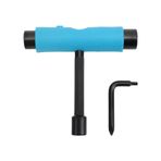 EVTSCAN Kaykay T-tool, 3 delikli paten anahtarı, onarım, ayarlama, montaj için, kaykay, longboard, mini Cruiser kaykay, paten (mavi) ile uyumlu