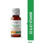 Evvahe D3 & K2 Vitamini Takviye Edici Gıda 20 ml – Türkiye Üretimi, Damla veya Sprey Form Seçenekli