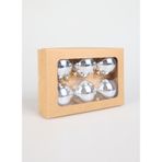 Evvon Gümüş Dekoratif Top Obje 6'lı Set 6 cm, 5003224335