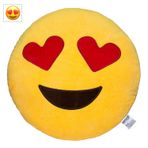 Evz 32 cm Emoji Smiley surat ifadeleri Sarı yuvarlak yastık yumuşak doldurulmuş pelüş yastık