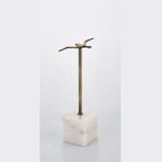 Evza Küp Beyaz Kaideli Uçan Kuş Bronz 12 * 7 * 27 Cm