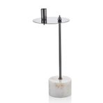 Evza Mermer Disk Asimetrik Mumluk Beyaz Antrasit 9 * 15 * 36 Cm