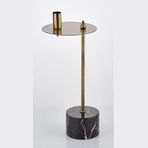 Evza Mermer Disk Asimetrik Mumluk Siyah Bronz 9 * 15 * 36 Cm