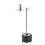 Evza Mermer Disk Asimetrik Mumluk Siyah Gümüş 9 * 15 * 36 Cm