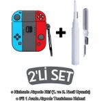 Ewec Airpods 1. ve 2. Nesil Uyumlu Nintendo Switch Kılıf ve Beyaz 3'ü 1 Arada Airpods Temizleme Kalemi Seti
