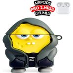 Ewec Pro 2. Nesil Uyumlu Hoodie Tasarım Sünger Bob Figürlü Sevimli Kopçalı Koruyucu Kulaklık Kılıfı