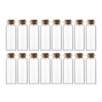 EWEIGEER 16 adet 12ml Küçük Cam Şişeler Mantar Tıpalı, Dekoratif Şişe, Şişeler Kavanozlar, Sevimli Saklama Kavanozu, Dilek Şişesi 22x60mm (0.87x2.37 inç)