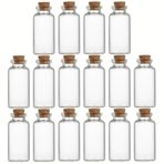 EWEIGEER 16 adet 13ml Küçük Cam Şişeler, Mantar Tıpalı, Dekoratif Şişe, Şişeler Kavanozlar, Sevimli Saklama Kavanozu, Dilek Şişesi 27x58mm (1.07x2.29 inç)