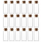 EWEIGEER 18 adet 10 ml Küçük Cam Şişeler, Mantar Tıpalı, Bahar Gezisi Örneği Küçük Cam Şişeler, Dilek Şişesi 22x50mm (0,87x1,97 inç)