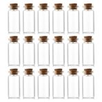EWEIGEER 18 adet 9ml Küçük Cam Şişeler, Mantar Tıpalı, Dekoratif Şişe, Şişeler Kavanozlar, Sevimli Saklama Kavanozu, Dilek Şişesi 22x45mm (0.87x1.77 inç)