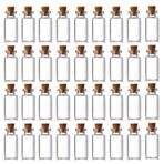 EWEIGEER 36 adet 4ml Küçük Cam Şişeler, Mantar Tıpalı, Dekoratif Şişe, Şişeler Kavanozlar, Sevimli Saklama Kavanozu, Dilek Şişesi 18x40mm (0.71x1.58 inç)