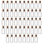 EWEIGEER 48 adet 4ml Küçük Cam Şişeler, Mantar Tıpalı, Dekoratif Şişe, Şişeler Kavanozlar, Sevimli Saklama Kavanozu, Dilek Şişesi 16x35mm (0.63x1.38 inç)