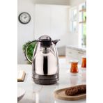 EWS 1.5 Lt Isı Yalıtımlı Çay ve Soğuk Su Termosu Füme (12 Saat Sıcak Tutar& Içi Camdır)