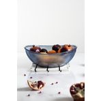 EWS Akrilik Barok Lacivert Büyük Oval Meyve & Salata Kasesi & Karıştırma Kabı / 3,3 Lt (Cam Değildir)