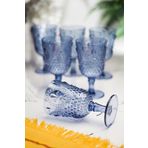 EWs Akrilik Lacivert 6'lı Kadeh & Su Meşrubat Kahve Yanı Bardağı 450 ml ( Cam Değildir )