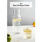 EWS Borosilikat Cam Beyaz Başucu Sürahisi & Cam Sürahi * 600 ml