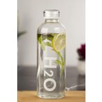 EWS H2O Borosilikat Cam Matara Vakum Kapaklı Su Şişesi Suluk Beyaz 1000 ml