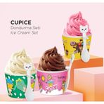 EW's Kitchenware 2 Adet Cupice Kaşıklı Dondurma Ve Puding Kabı