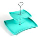 Ews Kitchenware Akrilik 2 Katlı Soft Turkuaz Servis